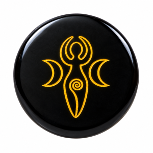 Obsidian Black Moon Goddess Engraved Charging Disc 55mm